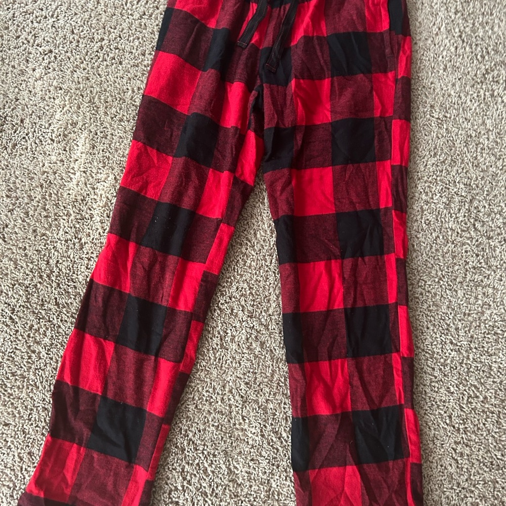 Old Navy Red and Black Plaid Pajama Bottoms